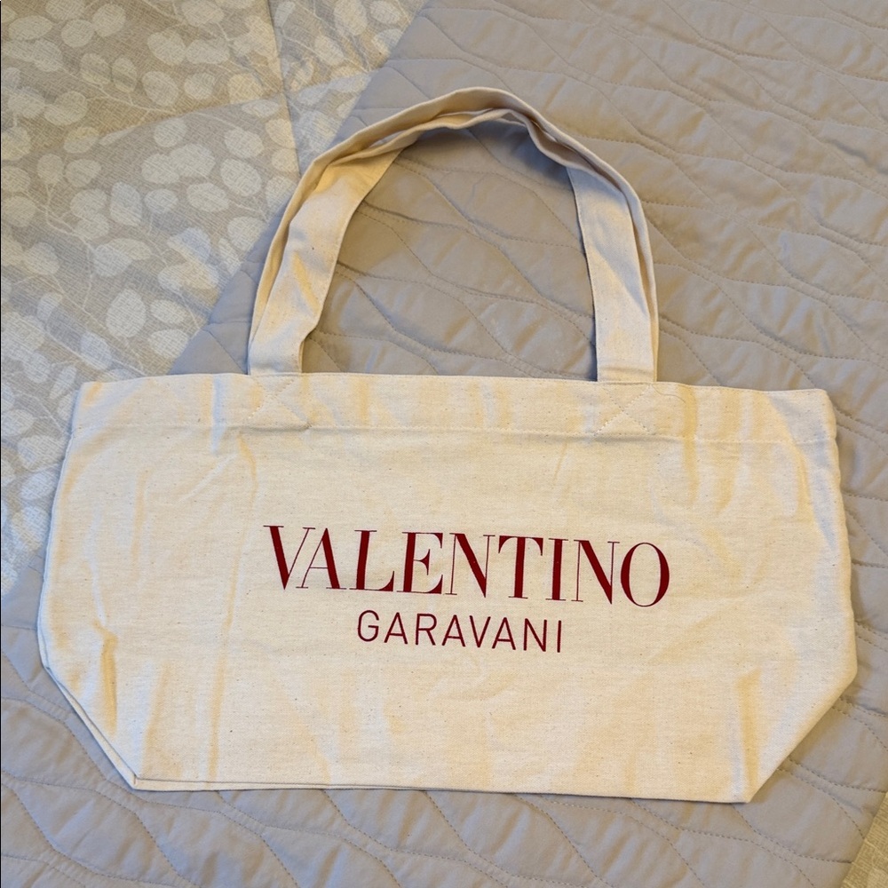 Valentino Garavani Beige Canvas Tote